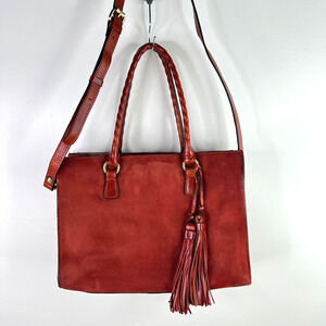 Patricia Nash Primrose Satchel Fox Italian Nubuck‎ Leather Purse Handbag Bag
